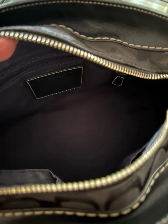 Coach Black Signature Satchel (or Boston Bag - Picture 5 of 12